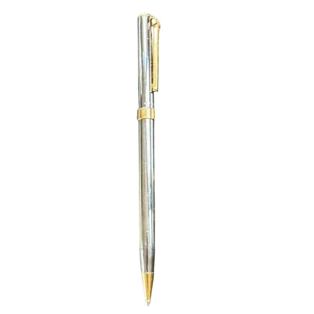 Tiffany & Co T-Clip Ballpoint Pen Silver Gold Two Tone Vintage USA Made